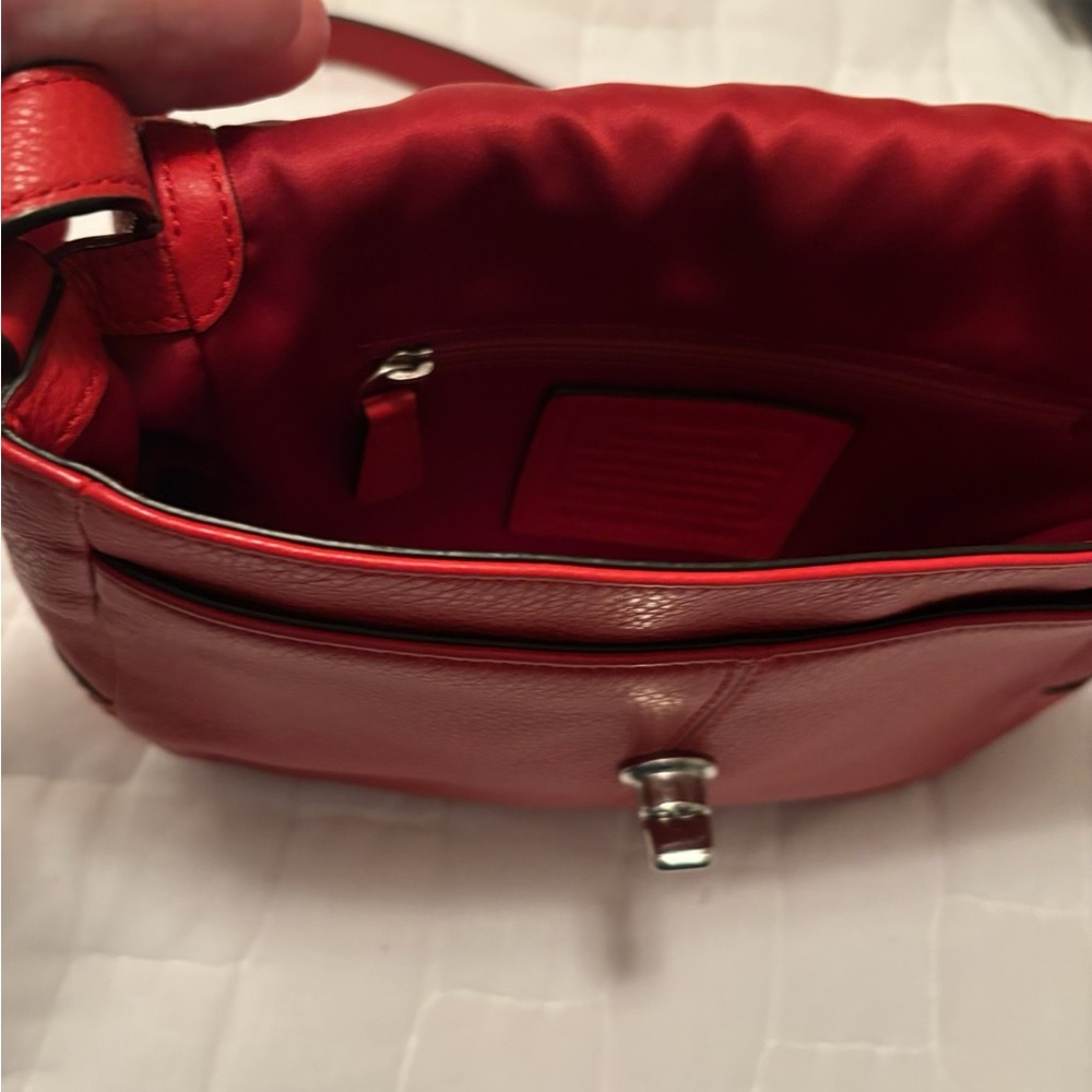 Coach Vibrant Red Leather Crossbody Bag - Picture 3 of 4